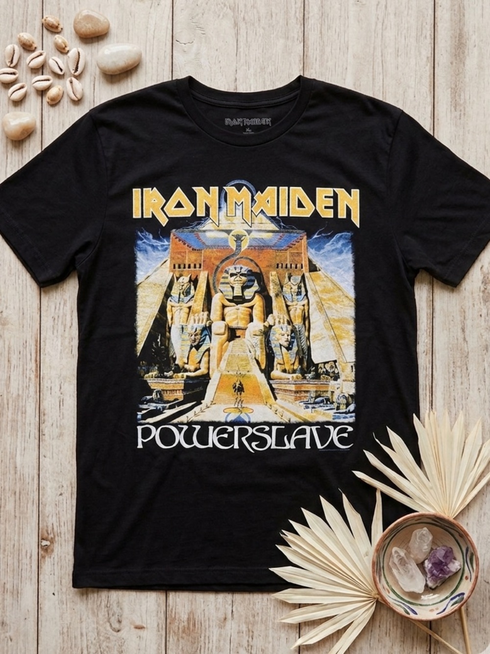 IRON MAIDEN Powerslave Album Cover Graphic T-Shirt - Black - Unisex
